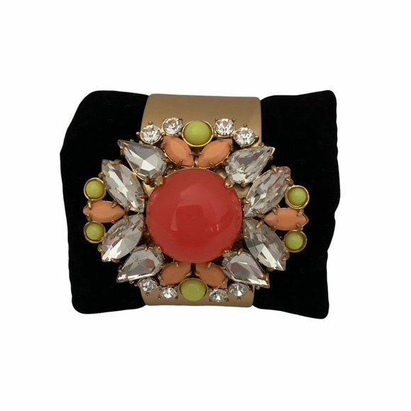 Juicy Couture Gold Cuff Rhinestone Flower Statemen - Picture 4 of 12